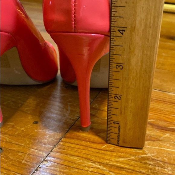 PEGABO Pink Coral Patent Leather High Heels Feminine Coquette Barbie - Picture 12 of 14
